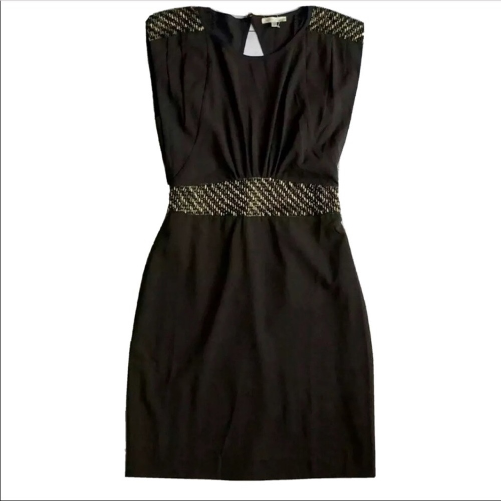 Anthropologie Under Skies beaded open back LBD Small